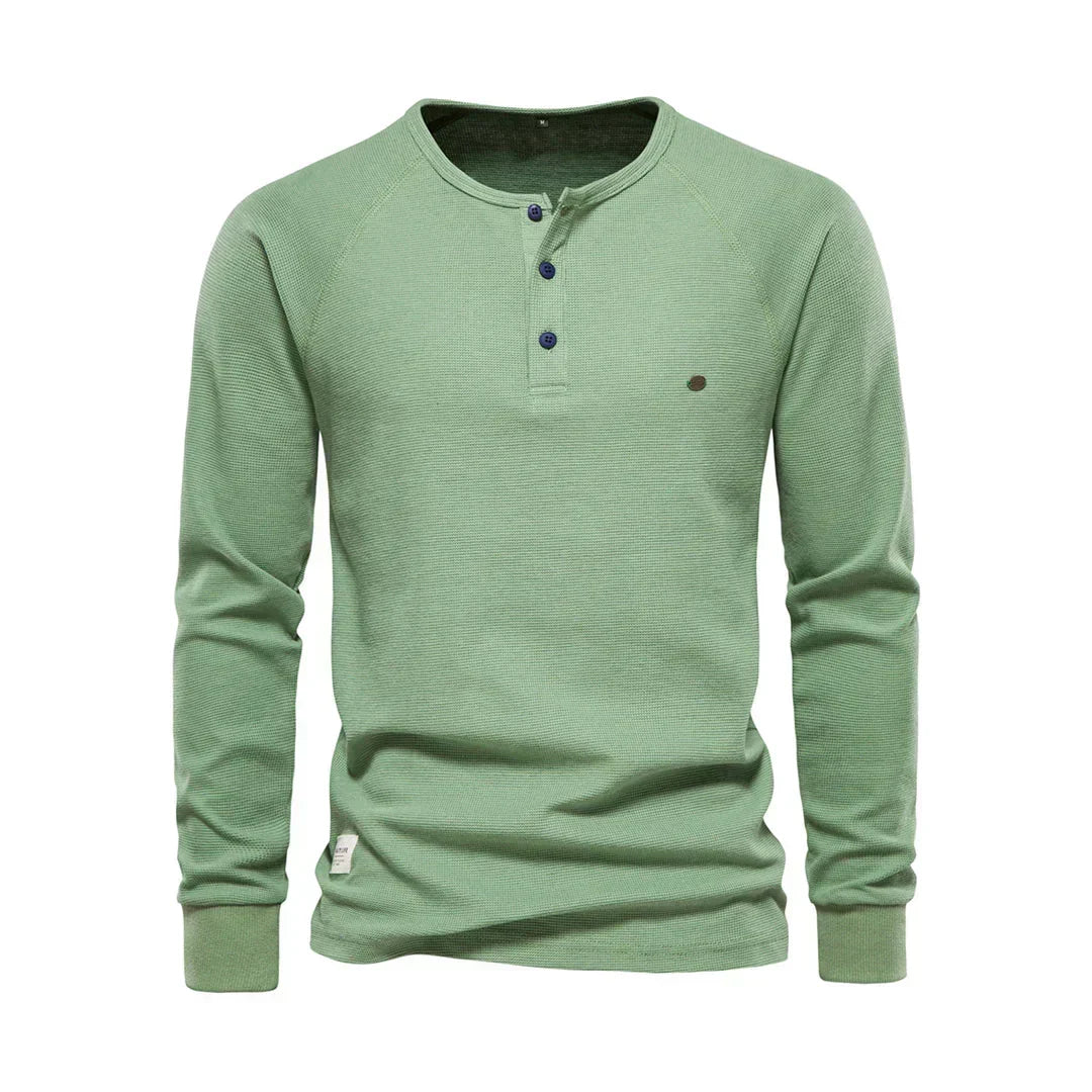 Men's Button Neck Long Sleeve Henley