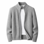 Men's Ribbed Knit Zip Cardigan