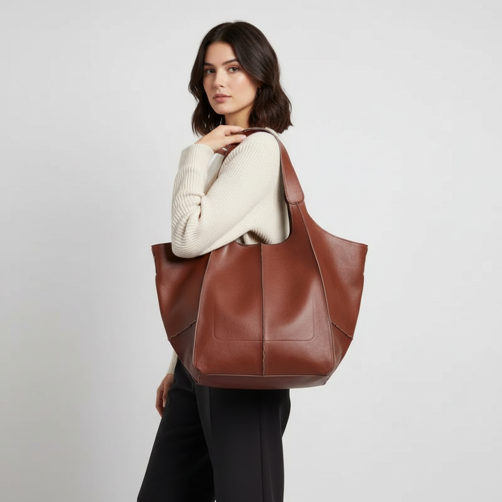Women's Spacious Vegan Leather Tote