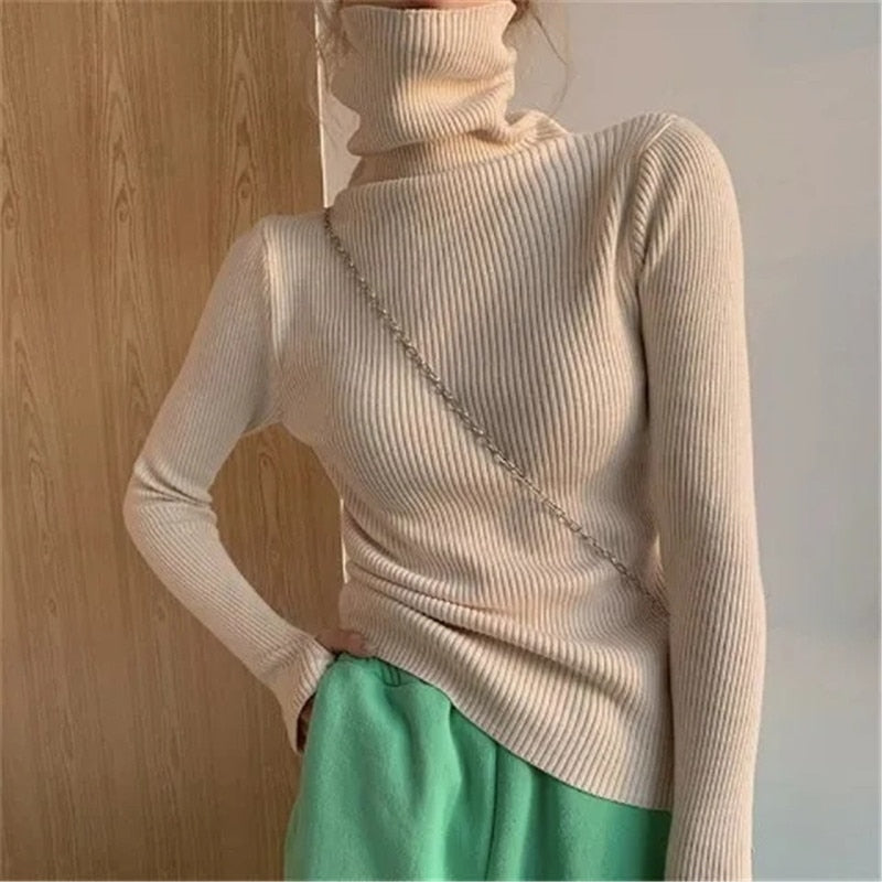 Women's Ribbed Roll Neck Jumper