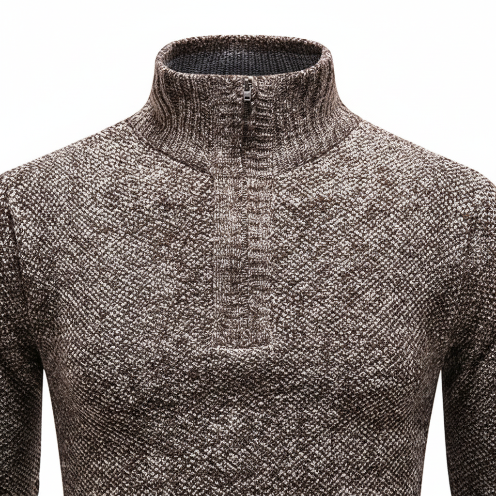 Men's High Collar Half Zip Jumper