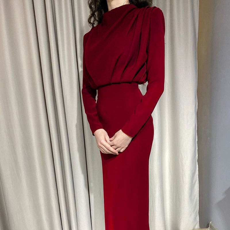 Women's High-Neck Bodycon Maxi Dress