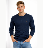 Men's Button Neck Long Sleeve Henley