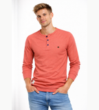 Men's Button Neck Long Sleeve Henley
