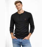 Men's Button Neck Long Sleeve Henley