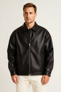 Men's Oversized Zip Biker Jacket