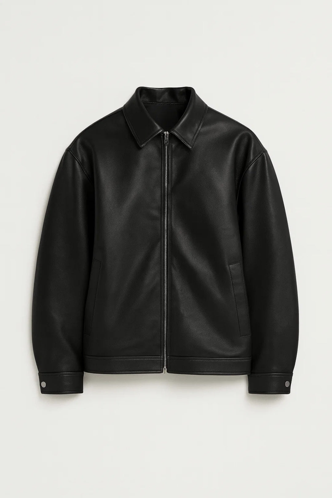 Men's Oversized Zip Biker Jacket