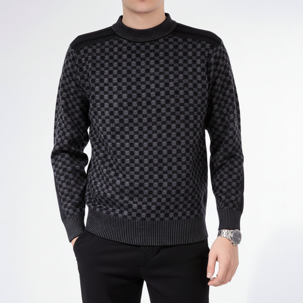 Men's Ribbed Trim Crew Neck Jumper