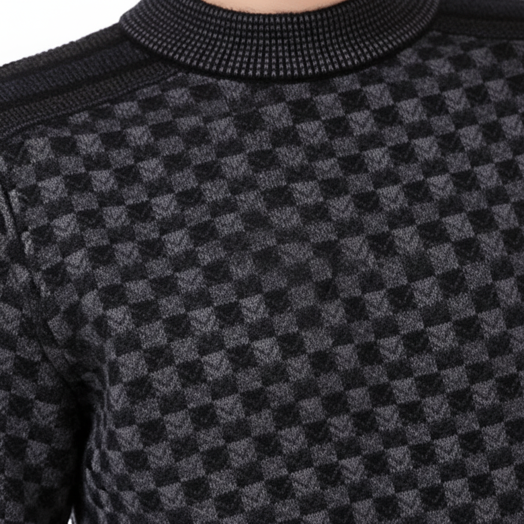 Men's Ribbed Trim Crew Neck Jumper