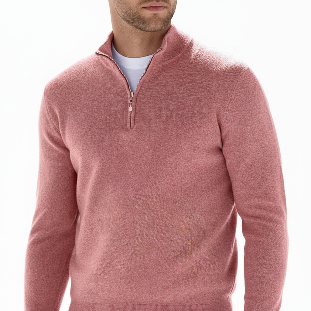 Men's Ribbed Collar Quarter Zip Jumper