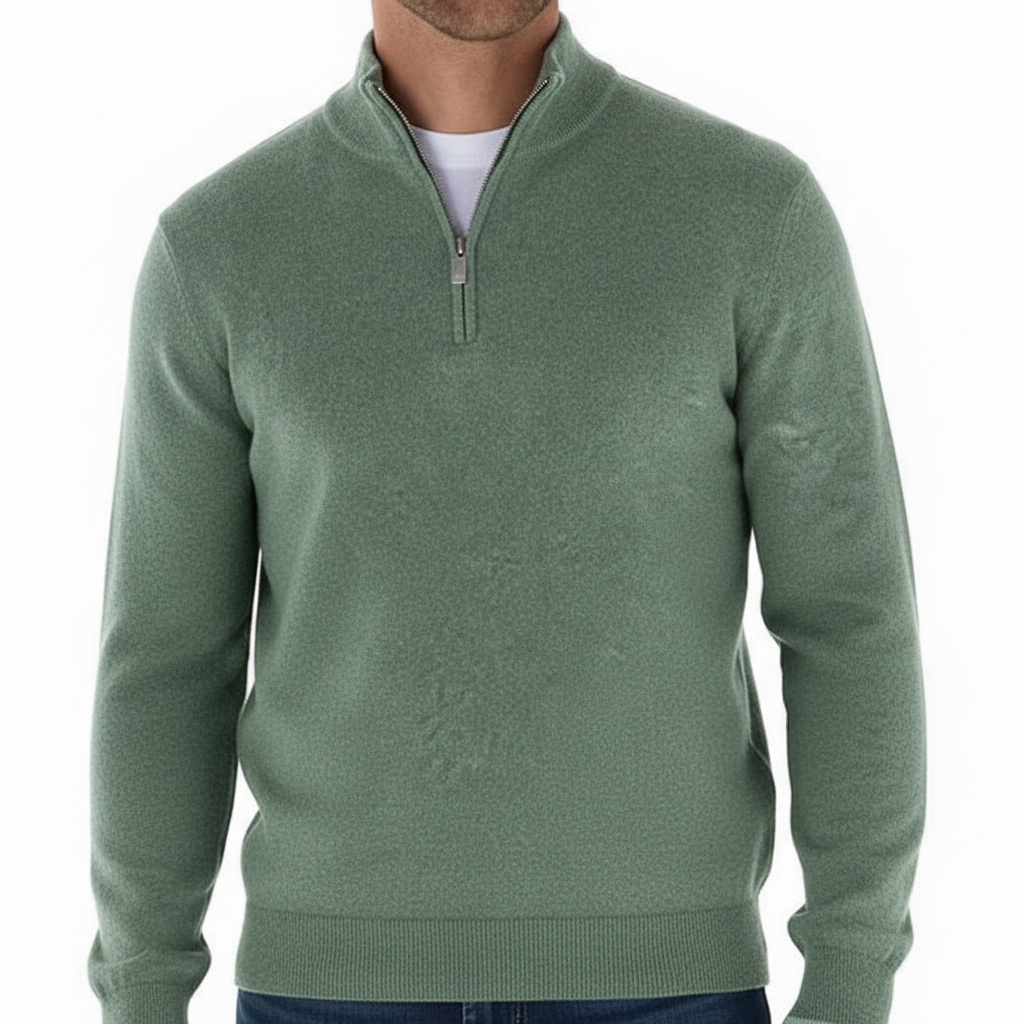 Men's Ribbed Collar Quarter Zip Jumper