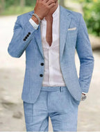 Men's Two-Button Linen Suit