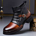 Men's Handcrafted Buckle Ankle Boots