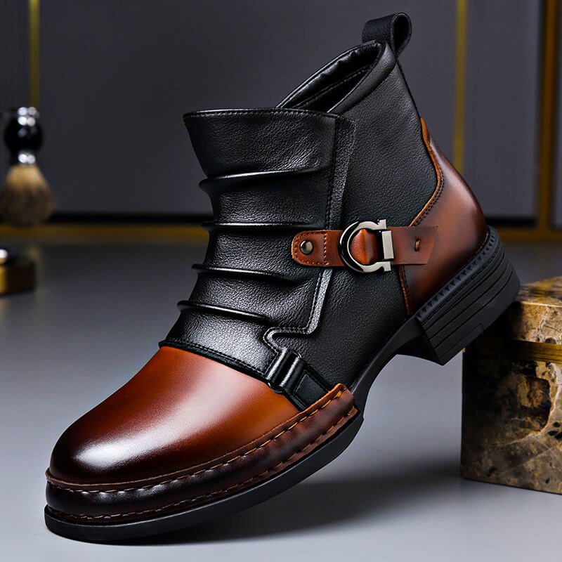 Men's Handcrafted Buckle Ankle Boots