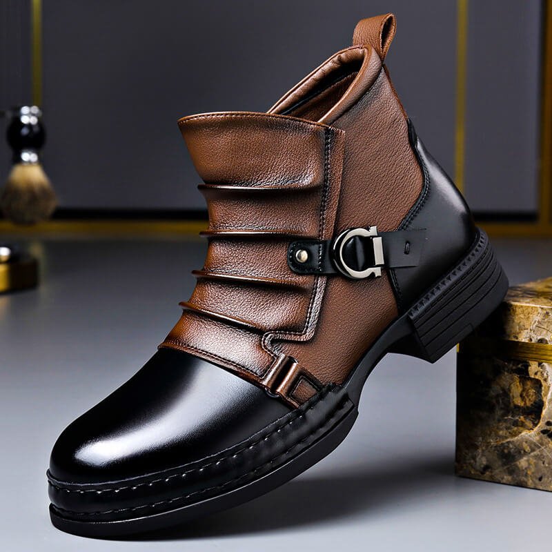 Men's Handcrafted Buckle Ankle Boots