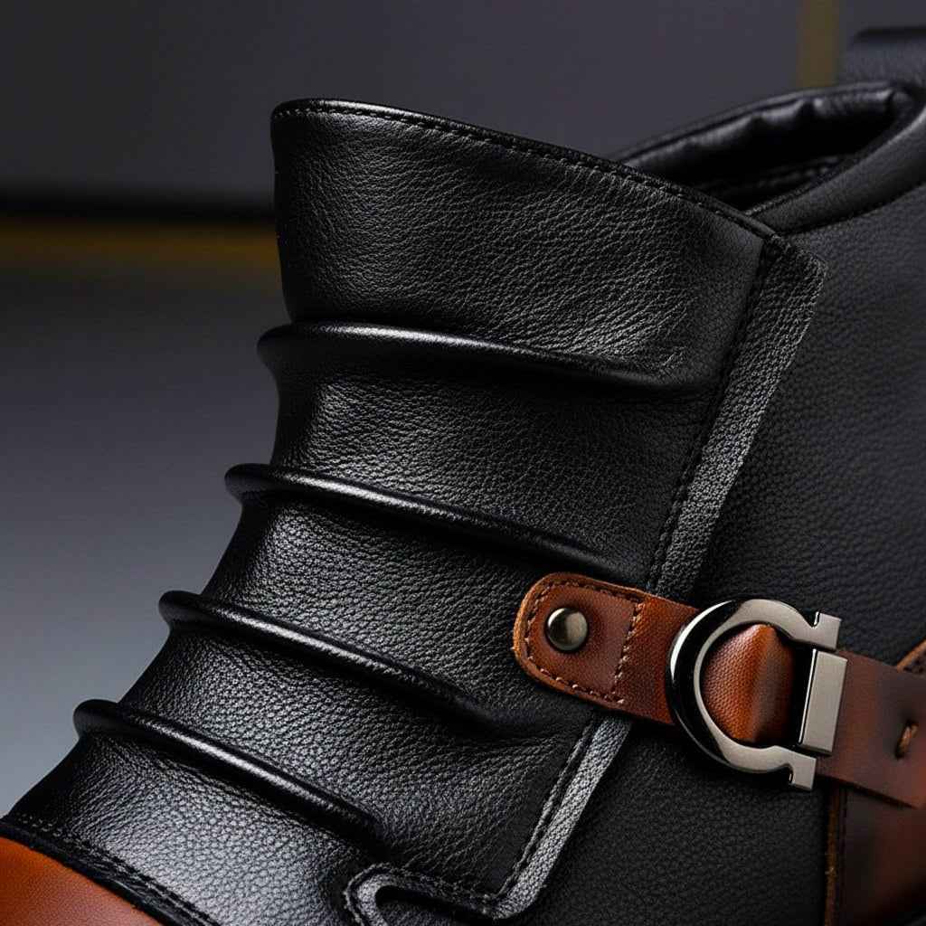 Men's Handcrafted Buckle Ankle Boots