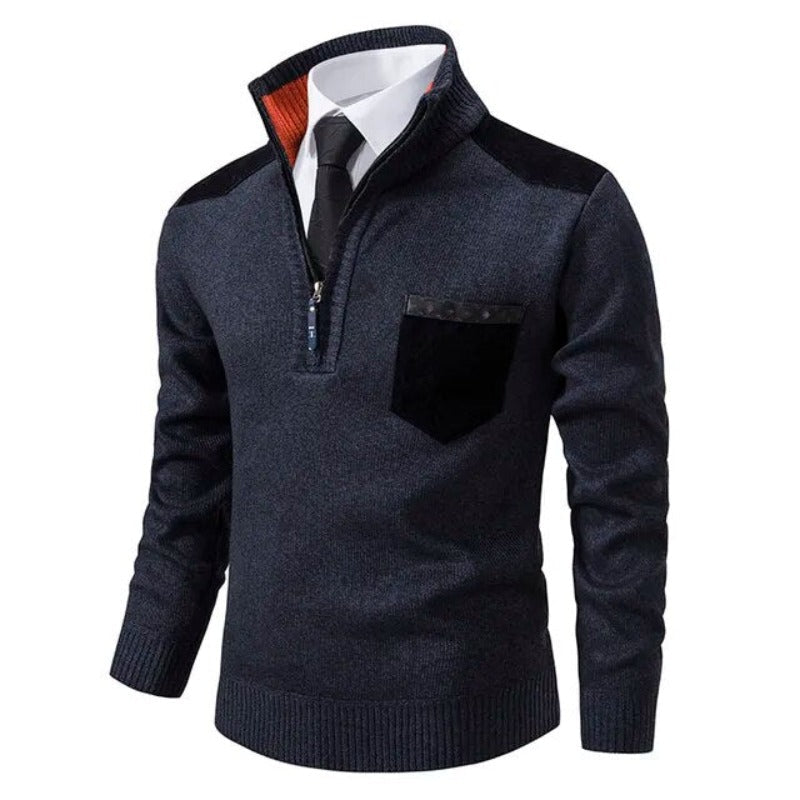 Men's Chest Pocket Quarter Zip Jumper