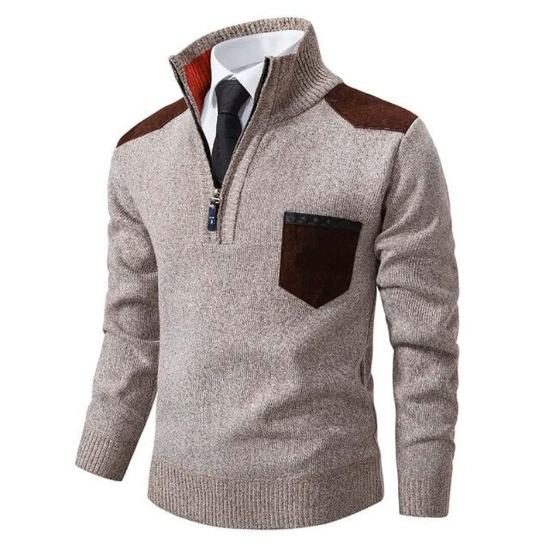 Men's Chest Pocket Quarter Zip Jumper
