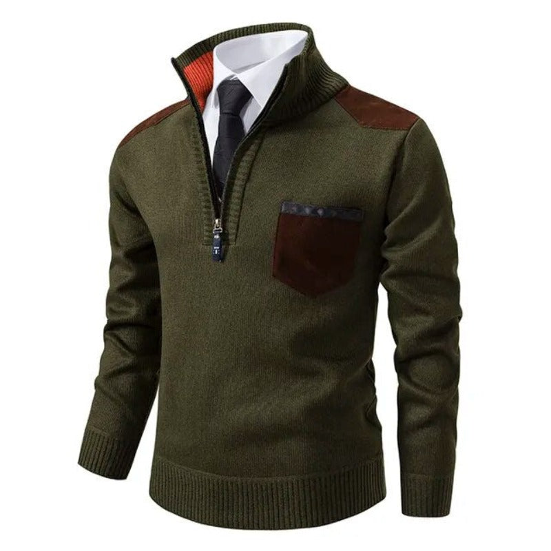 Men's Chest Pocket Quarter Zip Jumper