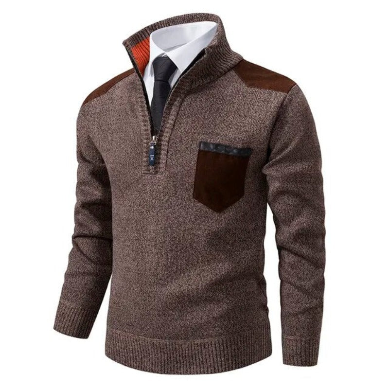 Men's Chest Pocket Quarter Zip Jumper