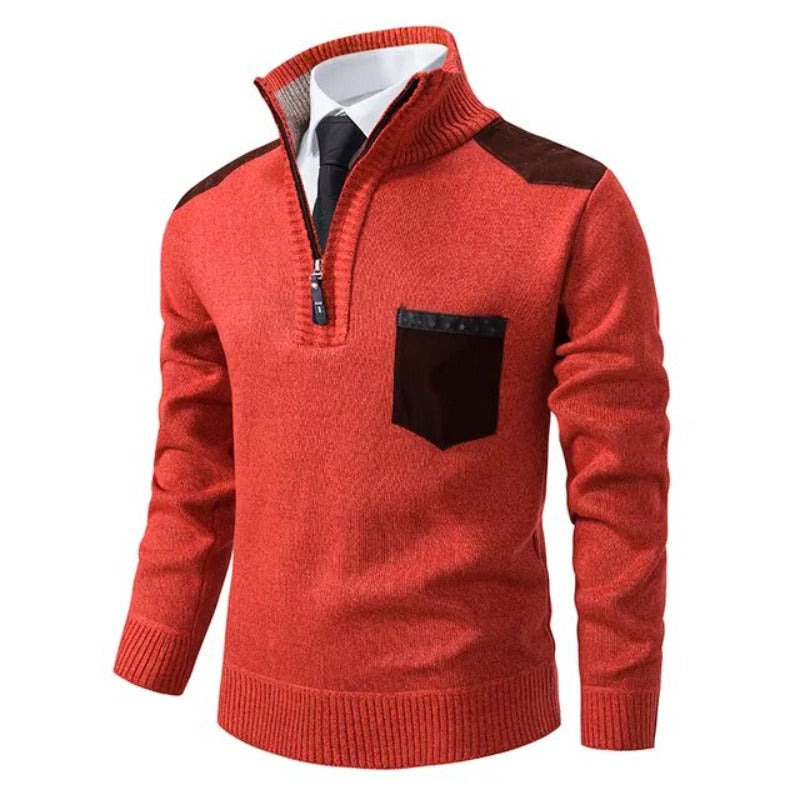 Men's Chest Pocket Quarter Zip Jumper