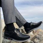 Men's Panelled Leather Lace-Ups