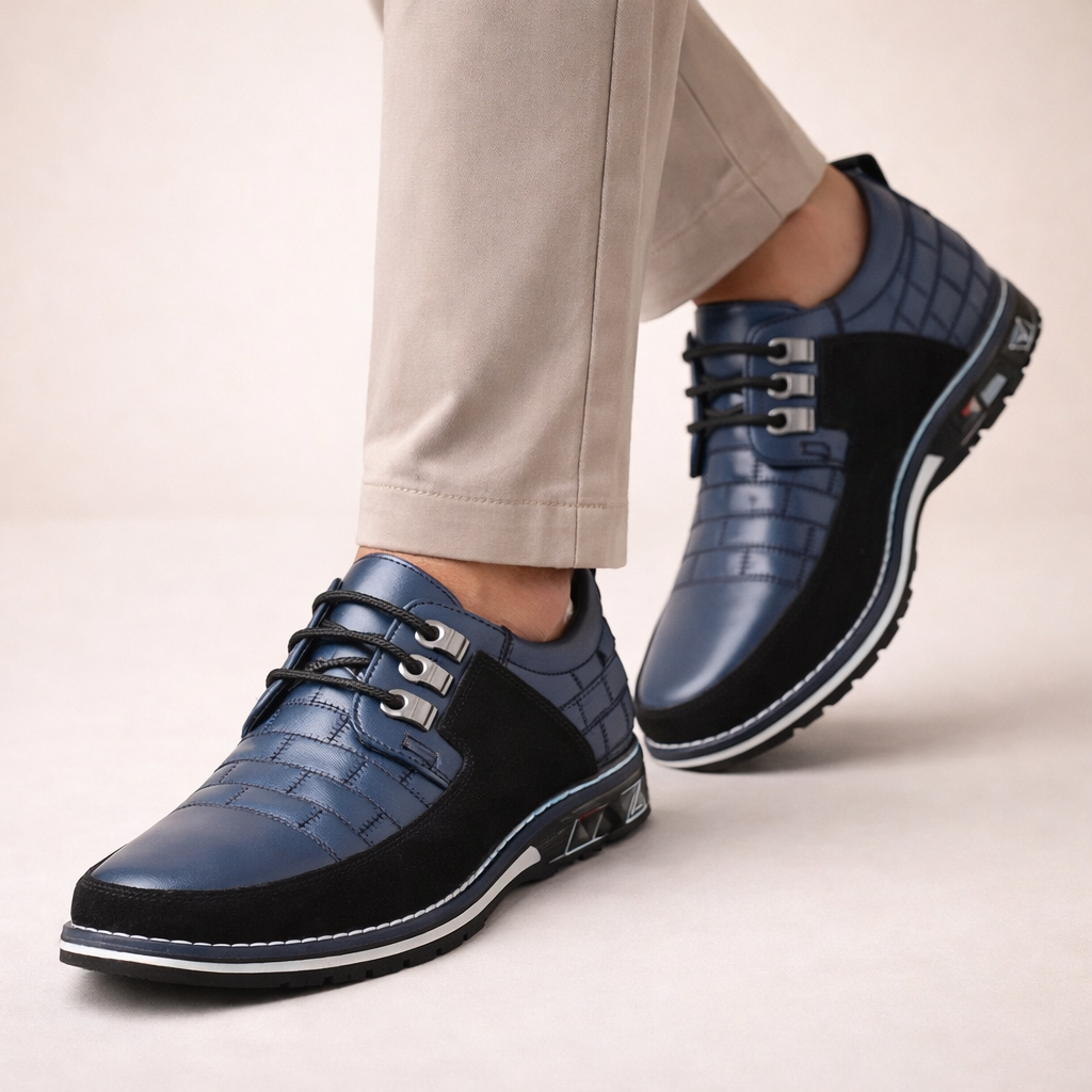 Men's Panelled Leather Lace-Ups