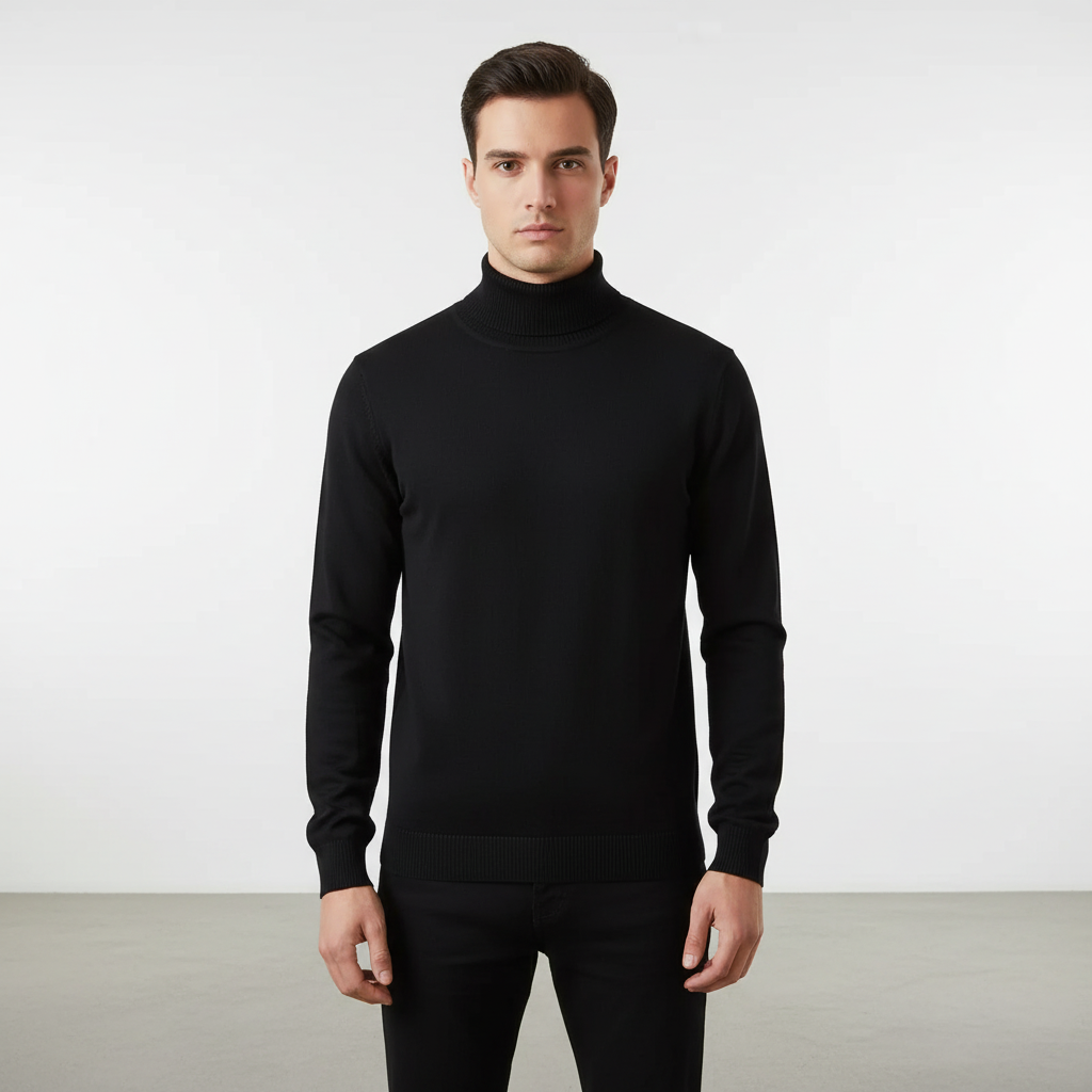 Men's Ribbed Roll Neck Jumper