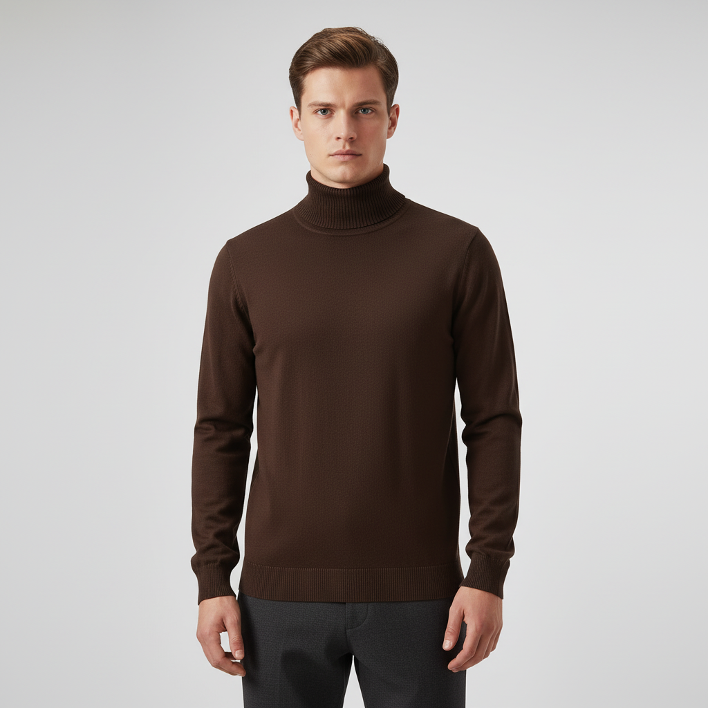 Men's Ribbed Roll Neck Jumper