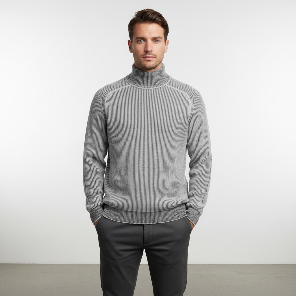 Men's Raglan Roll Neck Jumper