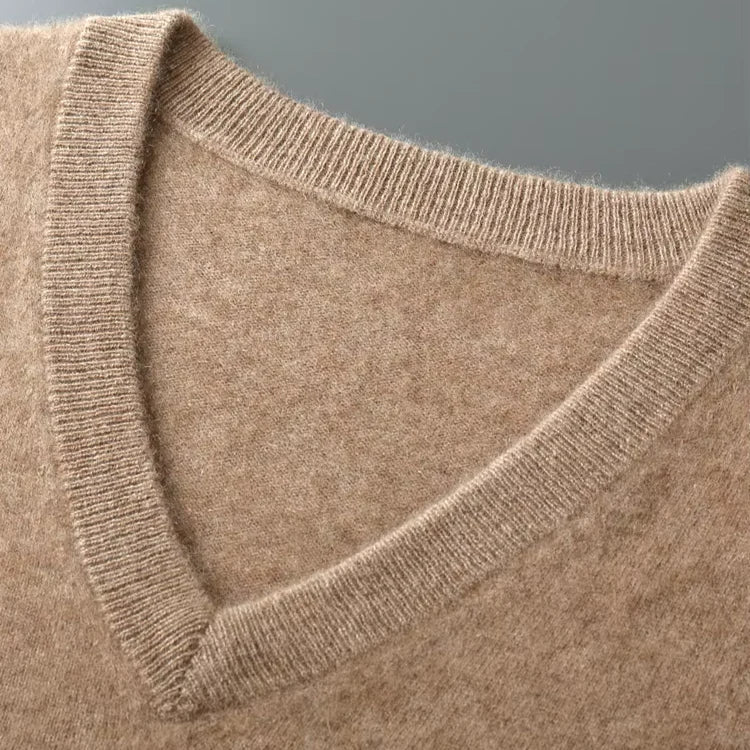 Men's V-Neck Wool Knit Vest