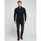 Men's Raised Collar Textured Jumper
