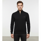 Men's Raised Collar Textured Jumper