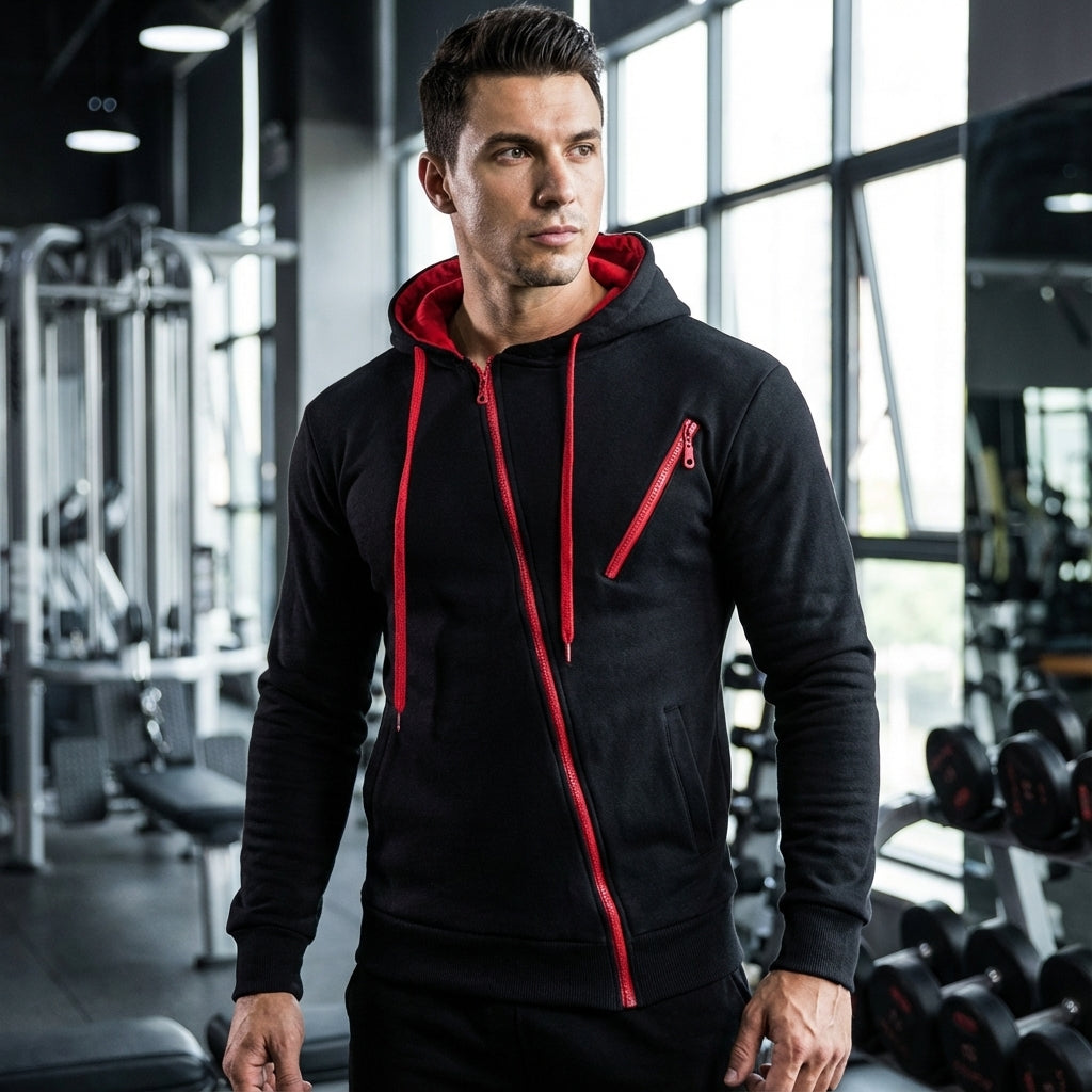 Men's Hooded Asymmetric Training Jacket