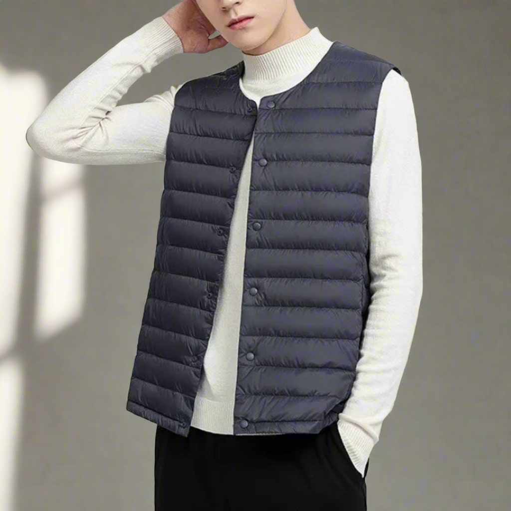 Men's Quilted Snap Front Gilet
