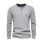 Men's Button Neck Long Sleeve Henley