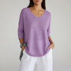 Women's Relaxed V-Neck Knit Top