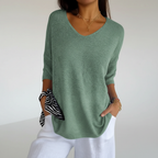 Women's Relaxed V-Neck Knit Top