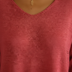 Women's Relaxed V-Neck Knit Top