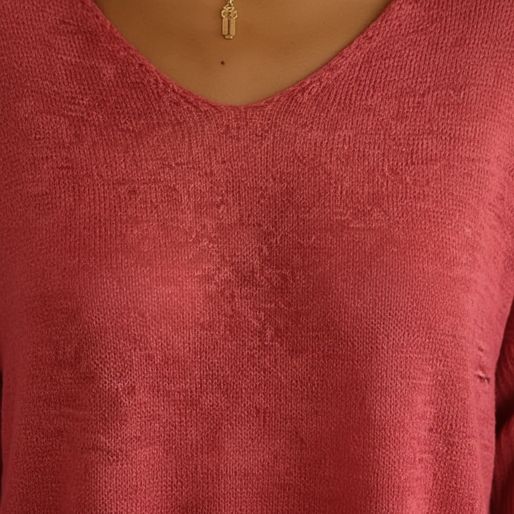 Women's Relaxed V-Neck Knit Top