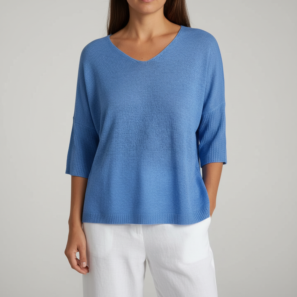 Women's Relaxed V-Neck Knit Top