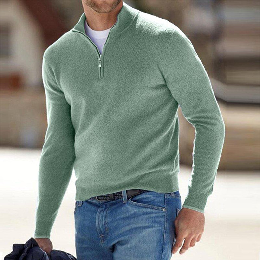 Men's Raised Collar Quarter Zip Jumper