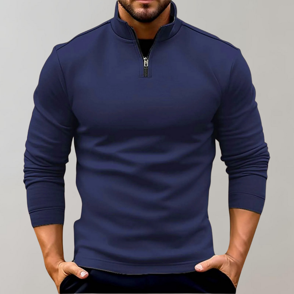 Men's Quarter Zip Collared Jumper