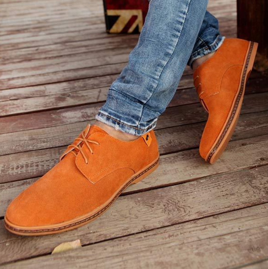Men's Suede Textured Derby Shoes