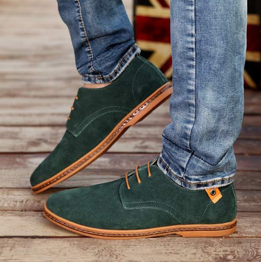 Men's Suede Textured Derby Shoes