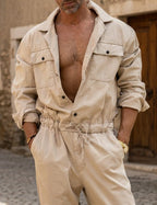 Men's Drawstring Utility Jumpsuit