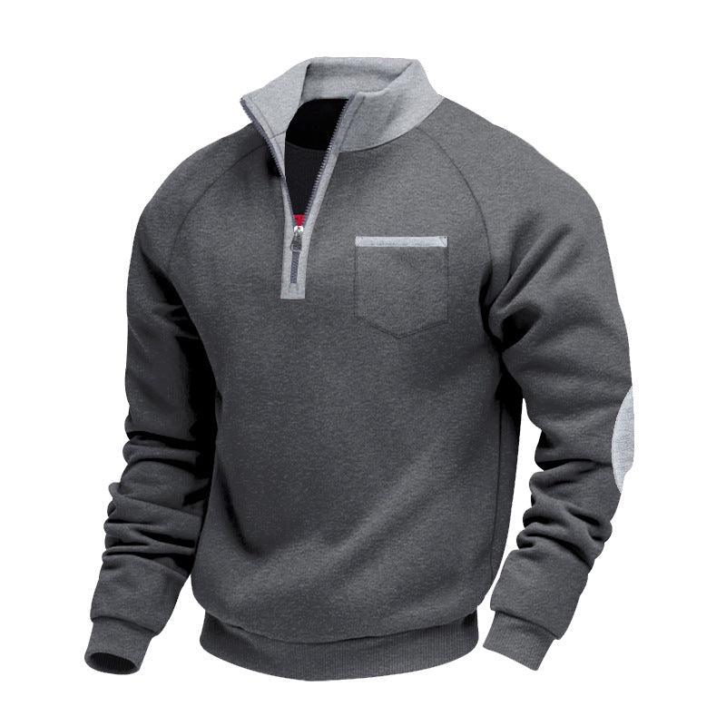 Men's Quarter Zip Stand Collar Sweatshirt