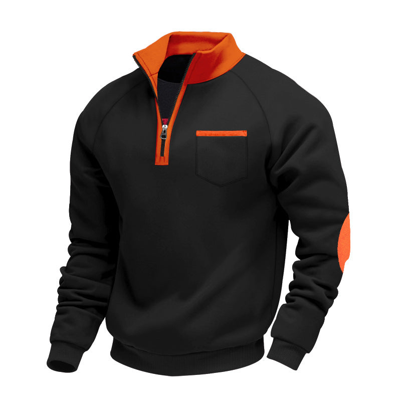 Men's Quarter Zip Stand Collar Sweatshirt