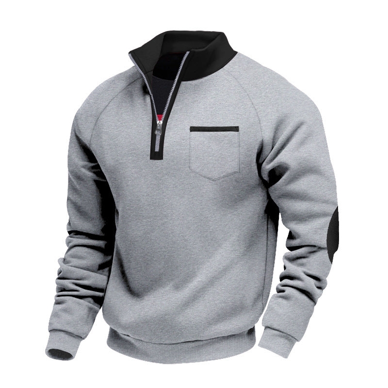 Men's Quarter Zip Stand Collar Sweatshirt