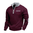 Men's Quarter Zip Stand Collar Sweatshirt